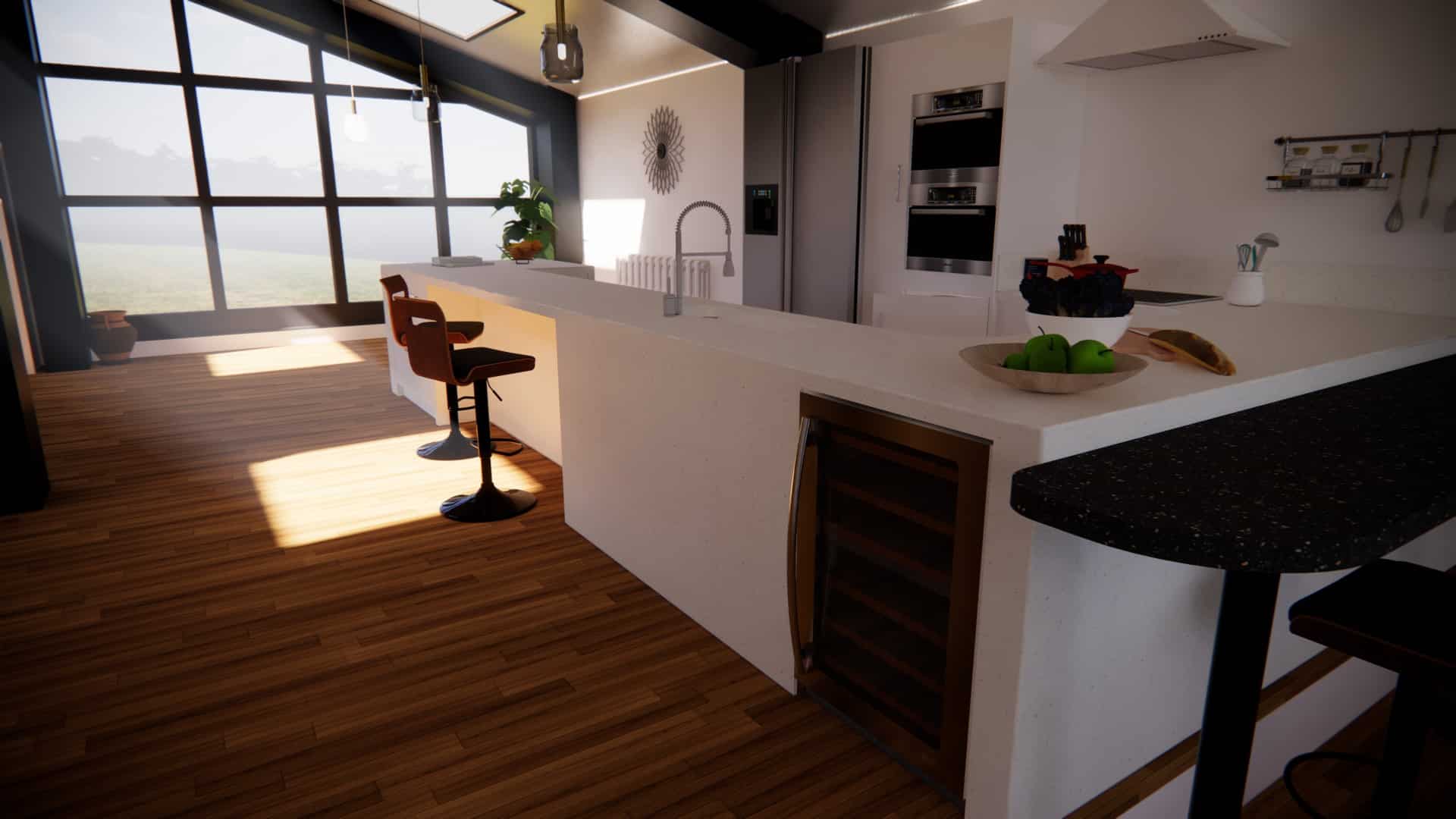 Kitchen area render